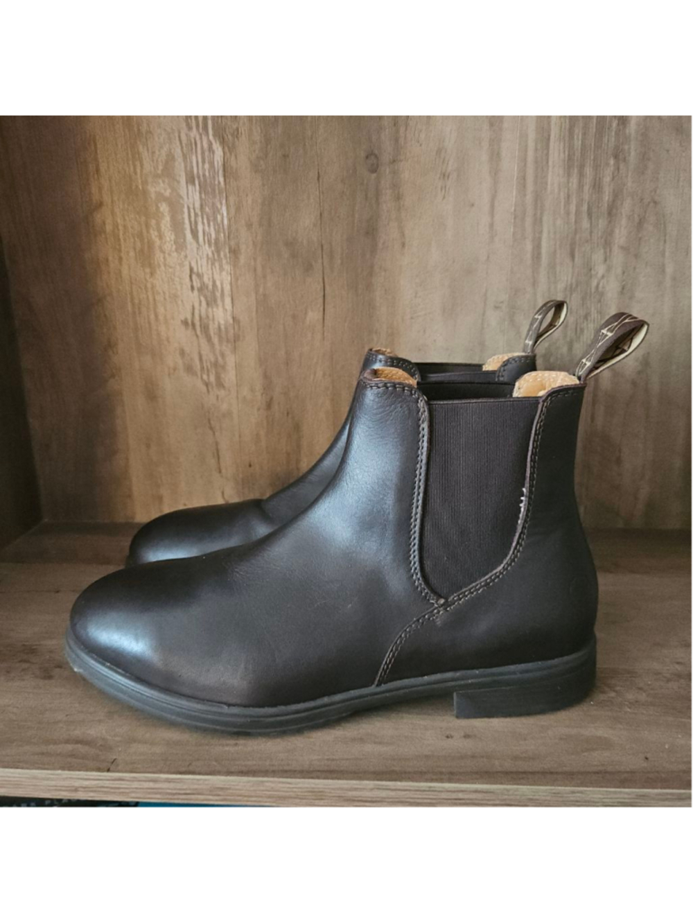 Xena Valence Leather Workwear Boots Pull On Dark Brown Womens 10